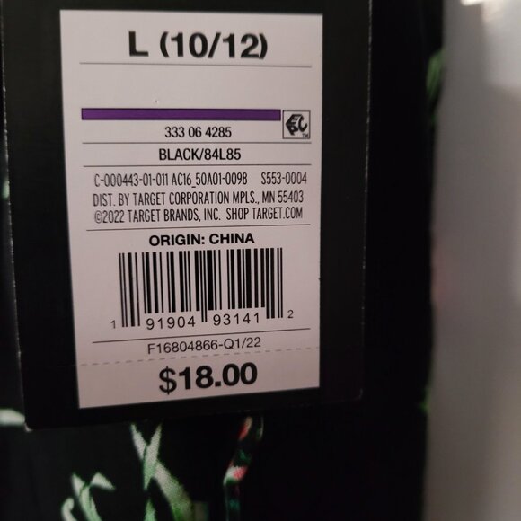 Art Class Girls 10/12 Black Floral Pants With Tie Belt Bohemian Straight Fit - Picture 6 of 6